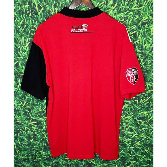 Atlanta Falcons ATL NFL Men’s 2XL Black White Red Short Sleeve Polo Shirt - Picture 3 of 4